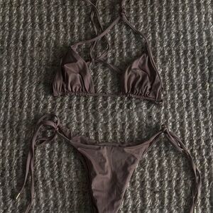 Monday swimwear Elegant Brown Bikini Set